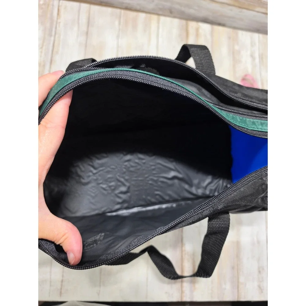 Pacific‎ Connections Vintage Colorblock Duffel Bag Black Green Blue Small Travel